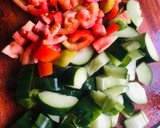 A picture of step 1 of Cucumber salsa🥒🍅🍋.
