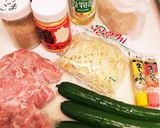 A picture of step 1 of Chilled Pork Shabu-Shabu Salad with Cucumber, Bean Sprouts, and Sesame Flavor.