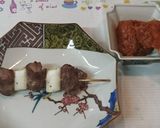 A picture of step 5 of Easy Spicy Miso Pork Skewers (Higashimatsuyama-style Yakitori).