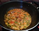 A picture of step 8 of Mushroom Biryani.