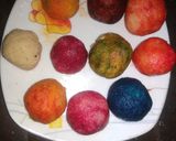 A picture of step 7 of Multi colour suji Ladoo.