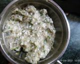 A picture of step 5 of Falihari sabudana tikki.