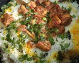 A picture of step 6 of Chicken Biryani😋💛🍲.