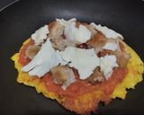 Foto del paso 8 de la receta: Arepizza🥯🌽🧀🍗🫓🥓🍅