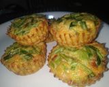 A picture of step 3 of Chicken veg muffins.