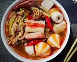 Foto langkah ke 5 dari resep Ramyeon Dalkgaejang (라면 닭개장).