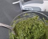 A picture of step 2 of Fresh Basil pesto.