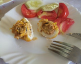 Foto del paso 11 de la receta: Huevos rellenos de mejillones en escabeche con claras rebozadas