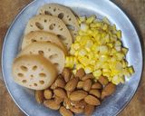 Hình bước làm 1 của món Sữa củ sen + bắp mỹ + hạnh nhân🌽🌽🫘🫛🫛