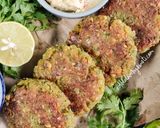 A picture of step 1 of Falafel patties with home-made hummus.