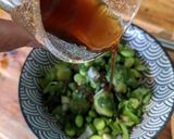 A picture of step 5 of Super green Brussel sprout and Edamame salad for lunch.