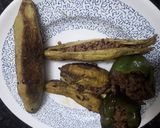 A picture of step 3 of Stuffed kheema karela.