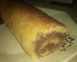 A picture of step 6 of Nutella log cake.