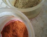 A picture of step 1 of 3 color Raita.