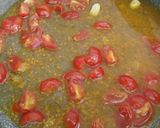 A picture of step 1 of Spaghetti with fresh cooked tomatoes and fresh herbs.