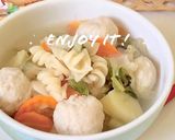 Foto langkah ke 5 dari resep Sup Bola-bola ayam makaroni.