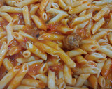 Foto del paso 4 de la receta: Macarrons amb pilotes amb tomatiga i 4 formatges al forn