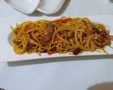 A picture of step 1 of Chicken chow mein.
