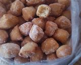 A picture of step 4 of Visheti /sweet coated fried tiny/ African donuts.