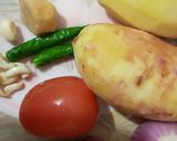 A picture of step 1 of Aloo chicken.