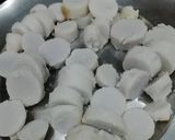 A picture of step 1 of Arbi Masala Curry.