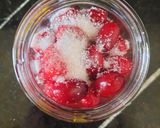 A picture of step 1 of Persian Pickled Cornelian Cherries.