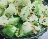 A picture of step 3 of Khamang kakdi (cucumber).