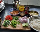 A picture of step 1 of Vidarbha special Nagpuri famous dish spicy tarri poha.