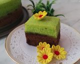 Foto langkah ke 9 dari resep Brownis Kukus Coklat Pandan ala Brownis Amanda.