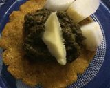 A picture of step 4 of Sarson ka saag in corn canapes.