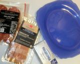A picture of step 1 of Smoked Salami Cream Cheese & Crackers.