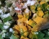 A picture of step 2 of Masala bhindi.