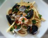 A picture of step 4 of Strozzapreti ai frutti di mare.