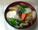 A picture of step 12 of Grandma’s Kenchin-jiru (Vegetable Soup with Dumplings).