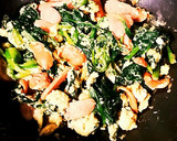 A picture of step 5 of Spinach, Sausage, and Egg Stir-Fry with Butter Soy Sauce.
