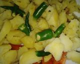 A picture of step 1 of Aloo bhujiya.