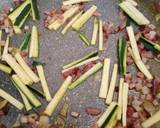 Spaghetti with speck, courgette and pumpkin flowers recipe step 1 photo