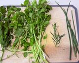 A picture of step 5 of Spiced sweet potato, puy lentil and rocket with honey and parmesan cheese.
