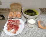 A picture of step 1 of Baked Spinach and Speck Frittata.