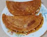 A picture of step 5 of Besan stuffed chilla.