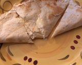 A picture of step 2 of Buffalo chicken quesadilla.