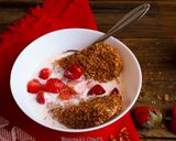 A picture of step 2 of Chocolate Weetabix,Strawberries and Milk.