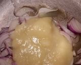 A picture of step 2 of Masoor and moong ki daal with boiled rice.