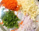 A picture of step 1 of Cabbage soya chunks thalipith (High protein, nutritious).