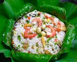 Hình bước làm 12 của món Cơm hấp lá sen