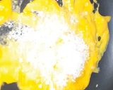 A picture of step 8 of Eggless Mango cake.