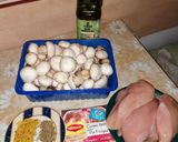 Pas rețetă Ciuperci champignon cu piept de pui la cuptor 1 fotografie