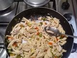 Lasaña de pollo con champiñones