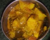 A picture of step 6 of Aloo brinjal.