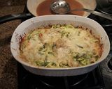 A picture of step 10 of French onion zoodle bake.
